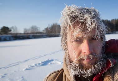 Man trying to survive Hypothermia