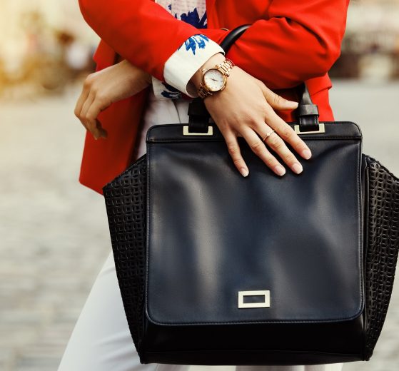 Bug out supplies in woman's purse