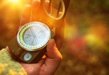 preppers using compass